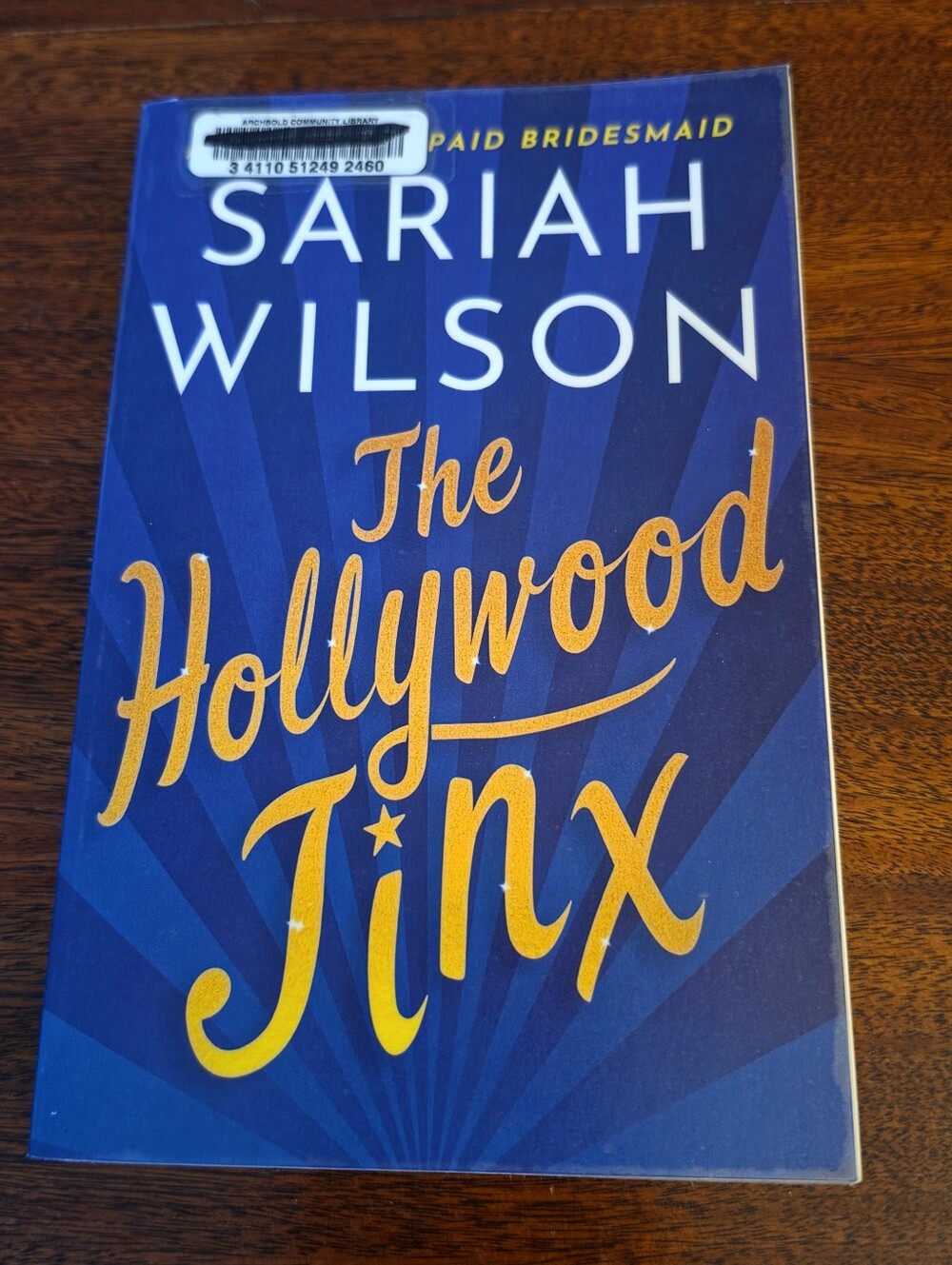 The Hollywood Jinx By Sariah Wilson Paperback Book